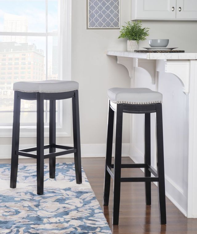 Linon Claridge Black/Gray Bar Stool-1