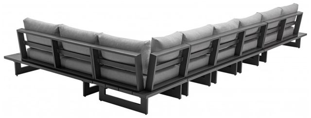 Meridian Furniture Maldives 3-Piece Dark Gray/Gray Aluminum/Fabric 102" Outdoor Modular Sectional-2