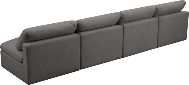 Meridian Furniture Plush Grey Velvet Standard Cloud Modular Sofa-1