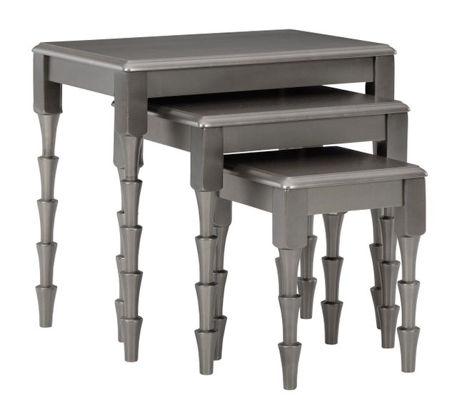 Larkendale Accent Table (Set of 3) - Metallic Gray Larkendale Accent Table (Set of 3) - Metallic Gray