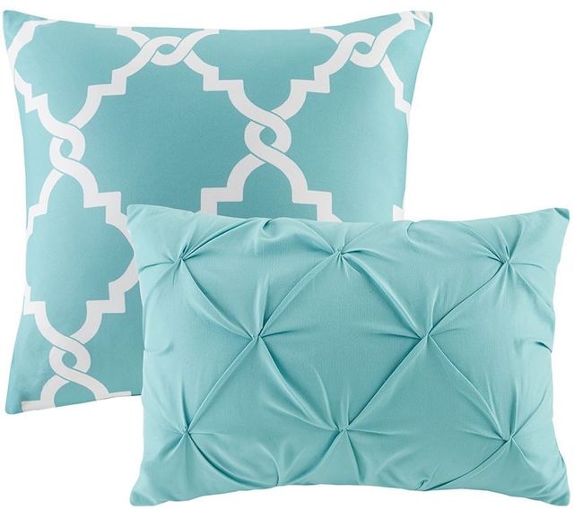 Olliix by Madison Park Essentials 5 Piece Aqua Full/Queen Kasey Reversible Comforter Set-4