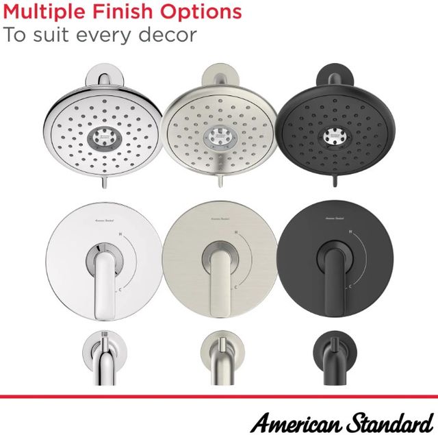 American Standard Aspirations Brushed Nickel Tub and Shower Trim Kit with Water-Saving Showerhead and Lever Handle-4