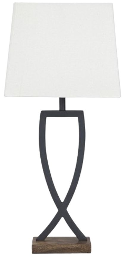 American Wholesale Furniture Makara 2-Piece Black/Brown Table Lamp Set-0
