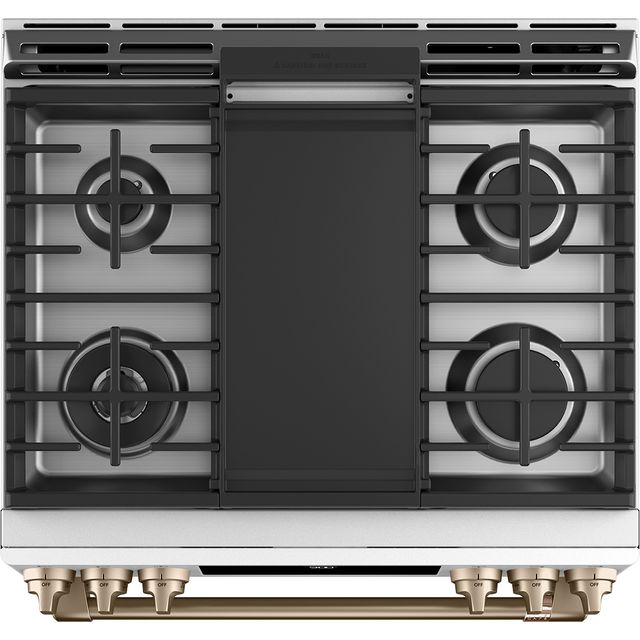 Café™ 30" Matte White Slide-In Dual Fuel Range-1