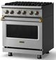 Viking® 5 Series 30" Stainless Steel Pro Style Dual Fuel (LP) Range with Brushed Brass Trim-3