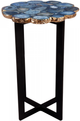 Moe's Home Collection Azul Blue Agate Accent Table with Metal Base-1