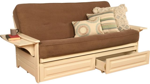 Kodiak Furniture Phoenix Marmont Mocha/Antique White Full Storage Futon with Mattress-0