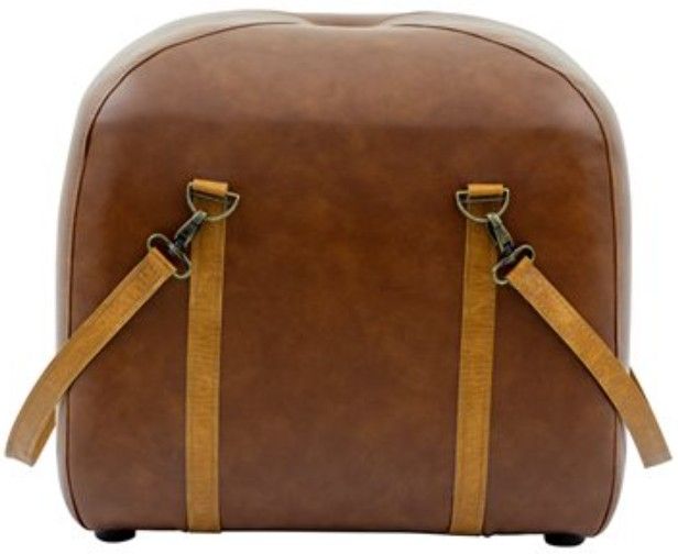 YHD Carter Cognac Ottoman Pouf-2