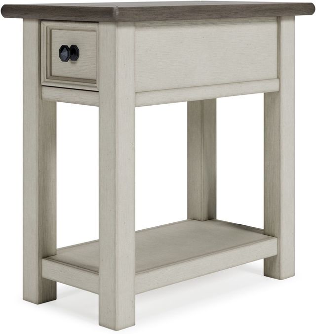 Signature Design by Ashley® Bolanburg Gray End Table with Antique White Base -1