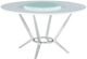 Coaster® Abby White Glass Round Dining Table with Lazy Susan and Chrome Base-0