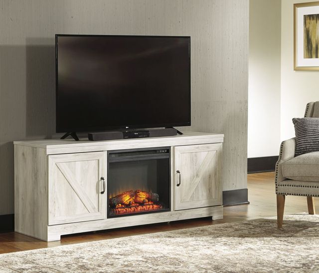 Signature Design by Ashley® Bellaby Whitewash 63" TV Stand with Electric Fireplace-4