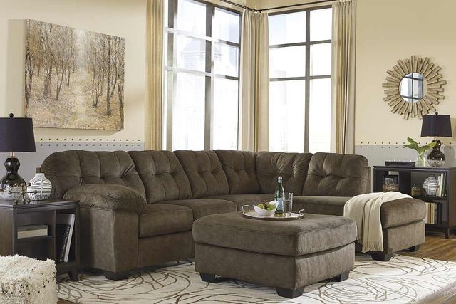 Signature Design by Ashley® Accrington 2-Piece Earth Right-Arm Facing Sofa Sectional and Chaise-2