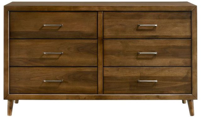 Elements International Malibu Walnut 6-Drawer Dresser-1