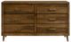 Elements International Malibu Walnut 6-Drawer Dresser-1