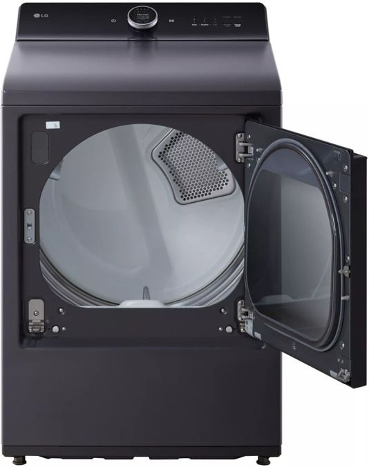 LG 7.3 Cu. Ft. Matte Black Gas Dryer with with LG EasyLoad™ Door, AI Sensing and TurboSteam™-1