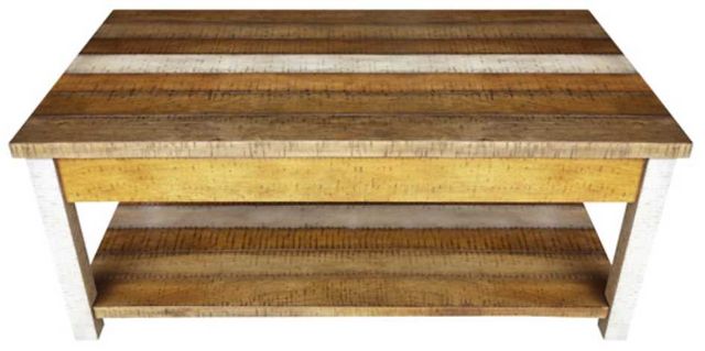 American Wholesale Furniture Rustic Retrieve Brown/White Lift Top Cocktail Table