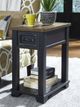Null Furniture 2218 Pecan Chairside End Table with Black Base-0