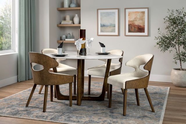 New Classic® Home Furnishings Karsen 5-Piece Light Beige/Walnut Table Dining Set-1