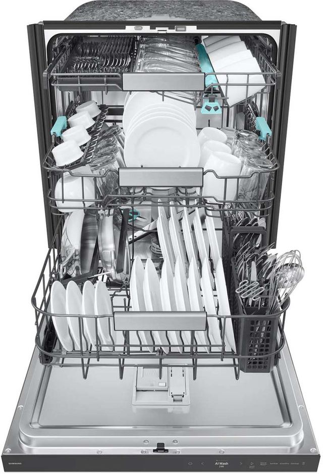 Samsung Bespoke 24" Fingerprint Resistant Stainless Steel Top Control Built-In Smart Dishwasher with 3rd Rack Washing System-2