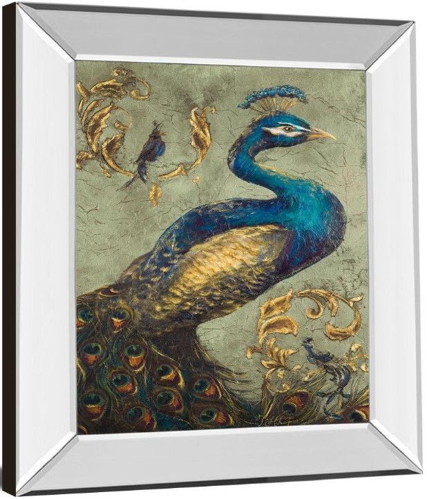 Classy Living Tiffany Hakimipour Peacock On Sage I Wall Art-3