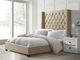 Elements International Morrow Beige/Cream/Natural King Upholstered Panel Bed-3