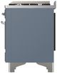 Ilve® Majestic III 60" Blue Gray Pro Style Dual Fuel Natural Gas Range with Solid Door and Chrome Trim-4
