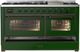 Ilve® Majestic III 60" Emerald Green Pro Style Dual Fuel Natural Gas Range with Triple Glass Door and Burnished Trim-1