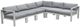 Intercon Nash 6-Piece Buff Aluminum/Fabric Outdoor Sectional Set-0