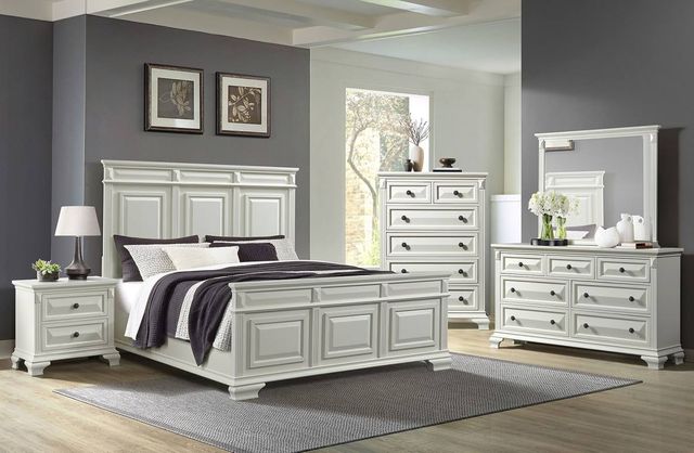 Elements International Bridgestone Antique White Nightstand-2