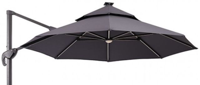 Furniture of America® Nuti Gray Aluminum/Fabric Outdoor Patio Umbrella-1