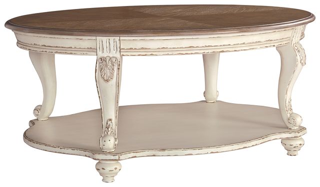 Signature Design by Ashley® Realyn 3-Piece White/Brown Living Room Table Set-1