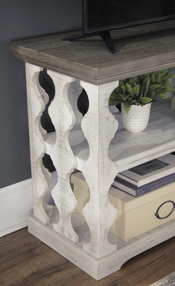 Signature Design by Ashley® Havalance Gray Console Sofa Table with Vintage White Base-3