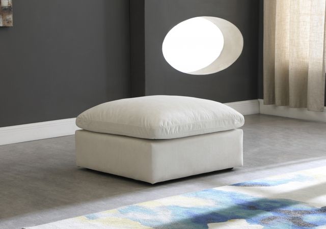 Meridian Furniture Plush Cream Ottoman-3