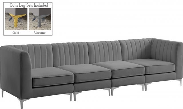 Meridian Furniture Alina Grey Velvet Modular Sofa-1