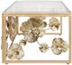 A & B Home Glass Top Coffee Table with Gold Metal Flowers-3