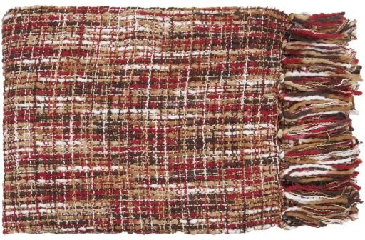 Surya Tabitha Bright Red 50"x60" Throw Blanket-0