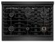 ZLINE Autograph Edition Paramount 36" Black Satin Stainless Steel Gas Rangetop with 6 Brass Burners and Porcelain Cooktop in Champagne Bronze Accents -2