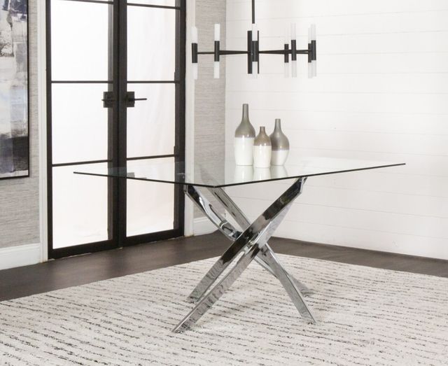 Cramco Vera Glass Top Dining Table with Chrome-1