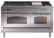 Ilve® Nostalgie II Noblesse 60'' Stainless Steel Pro Style Dual Fuel Range with Chrome Trim-0