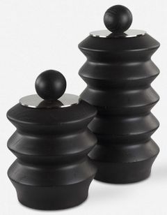 Uttermost® Accordion 2-Piece Black Sculpture Set