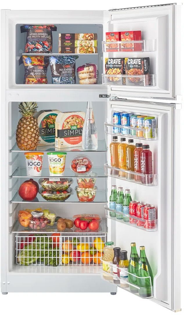 Unique Appliances 28" 14 Cu. Ft. Marshmallow White Retro Off-Grid Solar DC Top Freezer Refrigerator-2