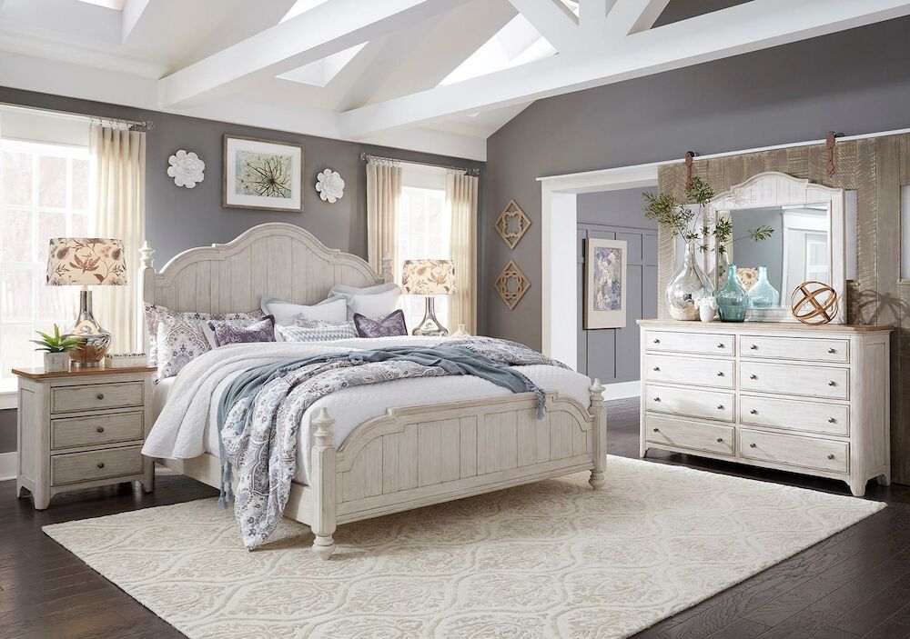 Farmhouse 4-Pc Queen Bedroom Set | Lacks Furniture | Brownsville