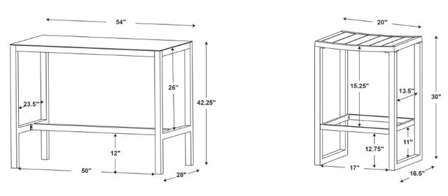 Linon Alora 3-Piece White Aluminum Outdoor Tavern Set-2