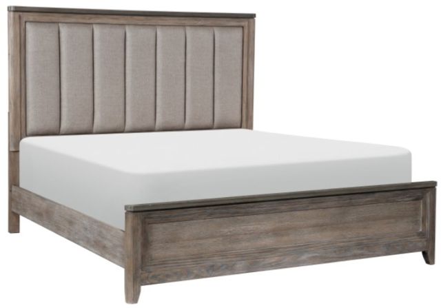Homelegance® Newell Gray/Oak Eastern King Upholstered Panel Bed-0