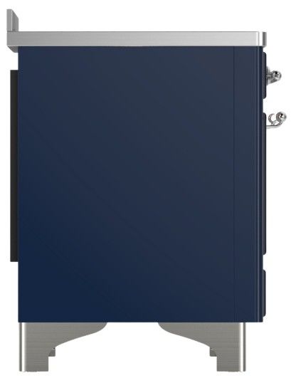Ilve® Majestic III 48" Midnight Blue Pro Style Induction Range with Solid Door and Chrome Trim-3