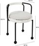 TOV Furniture Pansy Black/Cream Fabric/Iron Outdoor Dining Chair-2
