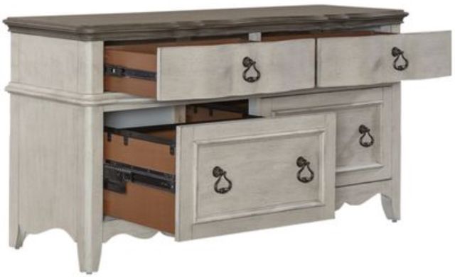 Liberty Furniture Chesapeake Taupe/Wirebrushed Antique White Credenza-1