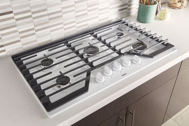 Whirlpool® 36" White Gas Cooktop-3
