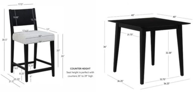 Powell® Cosgrove 5-Piece Black/Light Gray Counter Dining Set-2