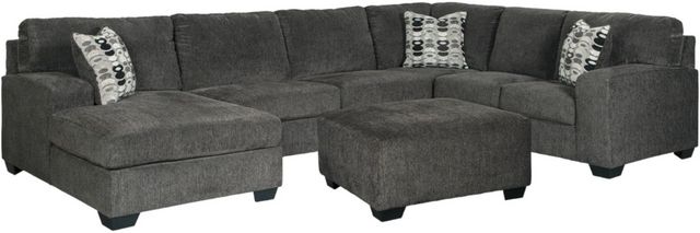 Signature Design by Ashley® Ballinasloe 4-Piece Smoke Sectional with Ottoman Set